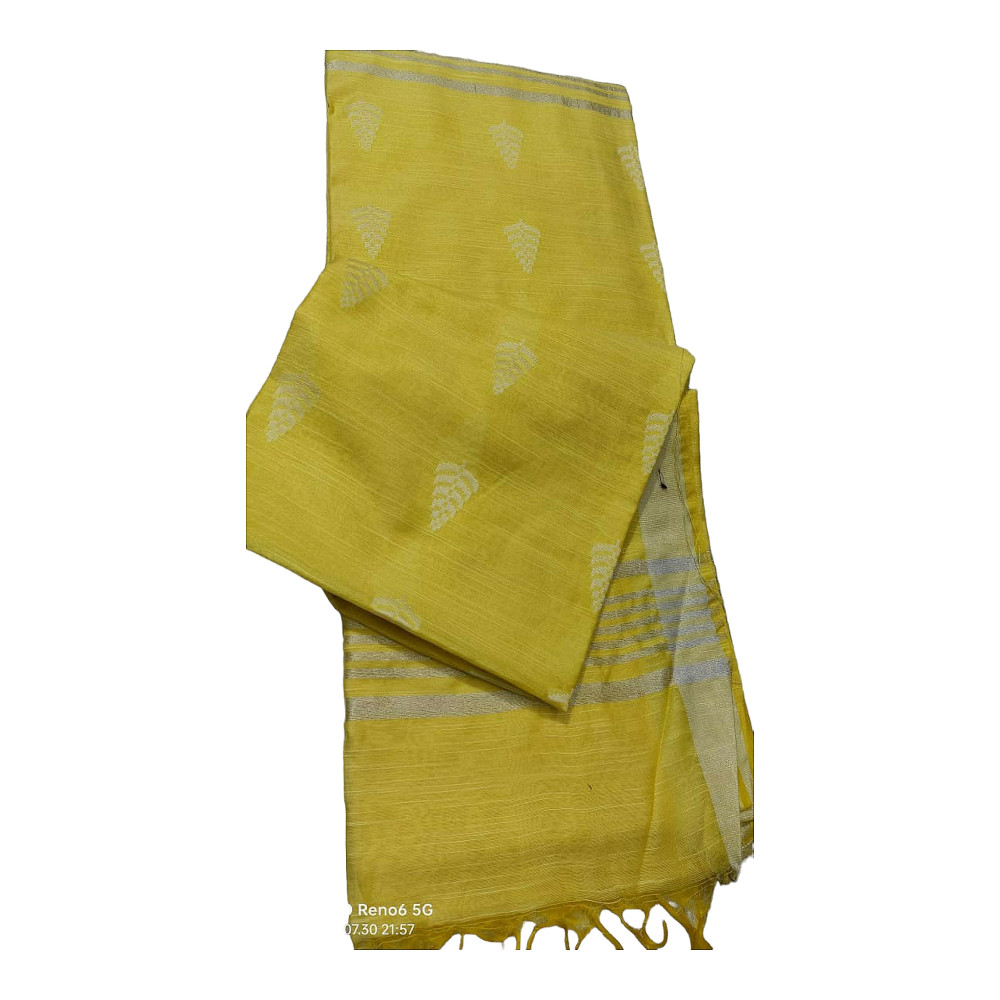 Beautiful Handloom Light Yellow Saree